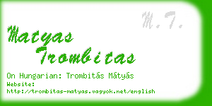 matyas trombitas business card